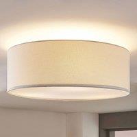 Lindby ceiling light Mariat, white, linen, 45 cm, E27