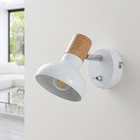 Lindby wall spotlight Fridolin, 14cm, white, metal, switch