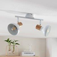 Lindby Two-bulb ceiling spotlight Fridolin, white metal