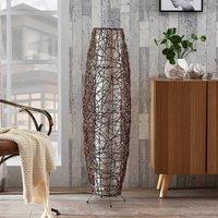 Lindby floor lamp Nias, height 111 cm, rattan, textile