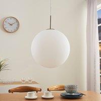 Lindby Rhona pendant light, opal glass globe 30 cm