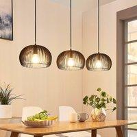 Lindby Black metal pendant lamp Jusra, 3-bulb