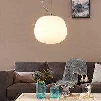 Lindby Glass pendant light Ginevra, round, white 38 cm