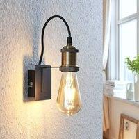 Lindby wall light Aurella, height 16 cm, antique brass, metal