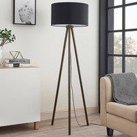 Lindby Fabric floor lamp Majken - dark grey/black