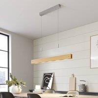 Lucande Wooden LED pendant light Karinja, natural