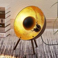 Lindby Muriel table lamp, height 38 cm, black, gold, metal