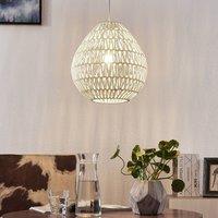 Lindby Pendant light Danya made of white woven paper 33cm