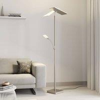 Lucande LED floor lamp Parthena, nickel, metal, 180 cm