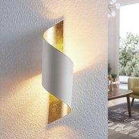 Lindby Vanni wall light, white/gold, metal, height 52cm