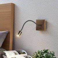 Lindby Mayar LED reading light, flex arm, antique brass