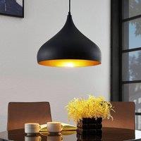 Lindby hanging light Ritana, black-gold, metal, 31cm, E27