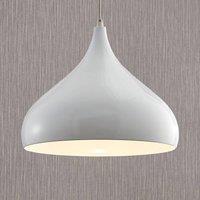 Lindby hanging light Ritana, white, metal, 31 cm, E27
