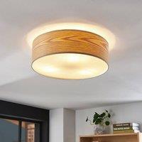 Lindby Dominic ceiling light, 45 cm, 3-bulb, wood