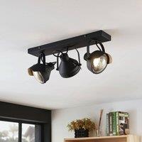 Lindby Henega headlamp ceiling spotlight, black, 3-bulb