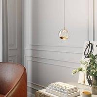 Lucande LED hanging light Hayley, 9 cm, gold-coloured, glass