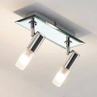 Lindby Zela bathroom wall spotlight, 2-bulb in chrome