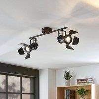 Lindby Tilen ceiling light, 2-bulb, black, metal, 26cm