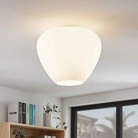 Lindby Bibiane glass ceiling lamp, opal white