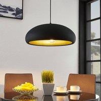 Lindby hanging light Gerwina, black/gold, metal, 40 cm, E27