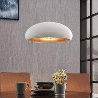 Lindby Gerwina metal pendant lamp, white and gold