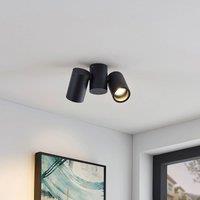 Arcchio Gesina ceiling lamp, 2-light, black, aluminium, 17.5 cm