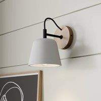 Lucande Kalinda wall light, grey, concrete, 20 cm high, E14