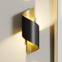 Lindby wall light Desirio, black/gold, 24cm, metal