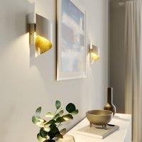 Lindby wall light Desirio, white/gold, 24cm, metal