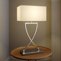 Lucande table lamp Evaine, chrome/white, metal, 66 cm, E27