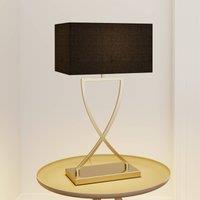Lucande table lamp Evaine, brass/black, 66 cm, E27