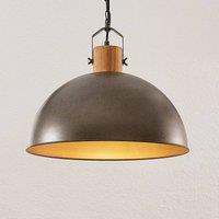 Lindby pendant light Holgar, green, wood, metal, 45 cm, E27