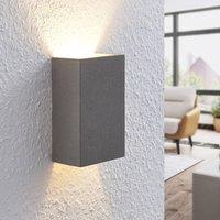 Lindby wall light Albin, grey, concrete, G9, 16 cm high