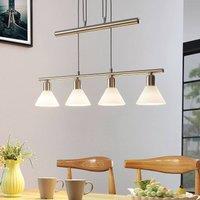 Lindby hanging light Delira, 4-bulb nickel, height-adjustable
