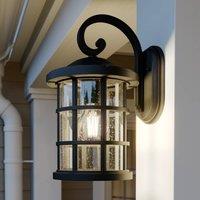 Lindby outdoor wall lamp Ankea, black, height 37 cm, IP23, E27