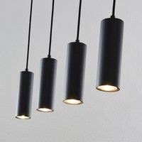 Lindby pendant light Joffrey, 4-bulb, black, metal