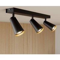 Lucande Angelina ceiling light, 3-bulb, black/gold