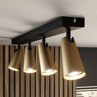 Lucande ceiling light Angelina, 4-bulb, brass/gold