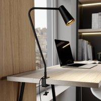 Lucande clip-on light Angelina, black/gold, metal, 47cm