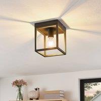 Lindby Meron ceiling light, box shape, dark grey