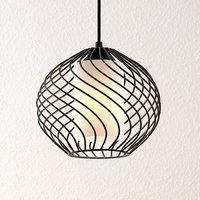 Lindby Cedrice pendant light, 1-bulb, black, metal, E27
