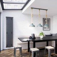 Lindby Chaby hanging light, concrete look, 3-bulb
