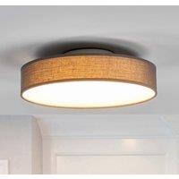Lindby LED ceiling lamp Saira, 30 cm, grey, textile