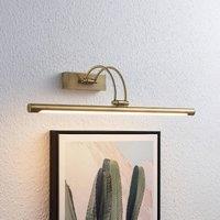 Lucande LED picture light Dimitrij, curved, brass, metal
