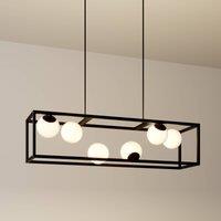 Lindby Utopia pendant light, 6-bulb, glass, iron, 80 cm