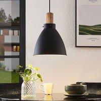 Lindby Trebale pendant light, E27, 28 cm, black, wood
