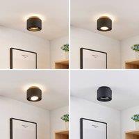 Arcchio ceiling lamp Walisa, 15 cm, black, metal, GU10