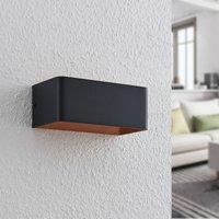Arcchio LED wall lamp Karam, 20 cm, black, metal, up/down