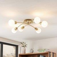 Lindby Agmar ceiling light, brass, 6-bulb