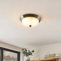 Lindby Pakka ceiling light, brass-coloured, glass, 31 cm, E27